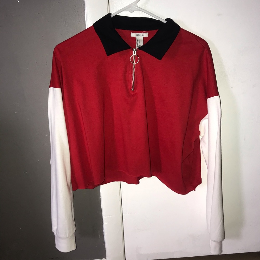 Quarter zip collared shirt